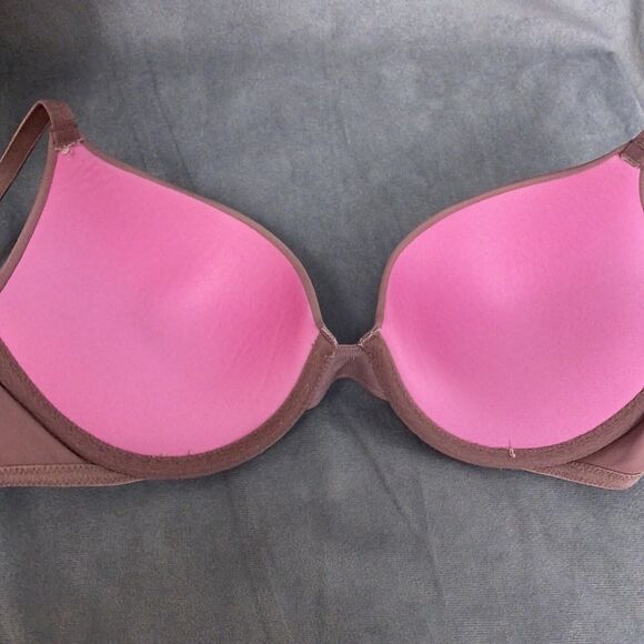 Victoria's Secret Pink Wear Everywhere T-Shirt Bra Size 32D Push Up Bra Mauve - Picture 5 of 8